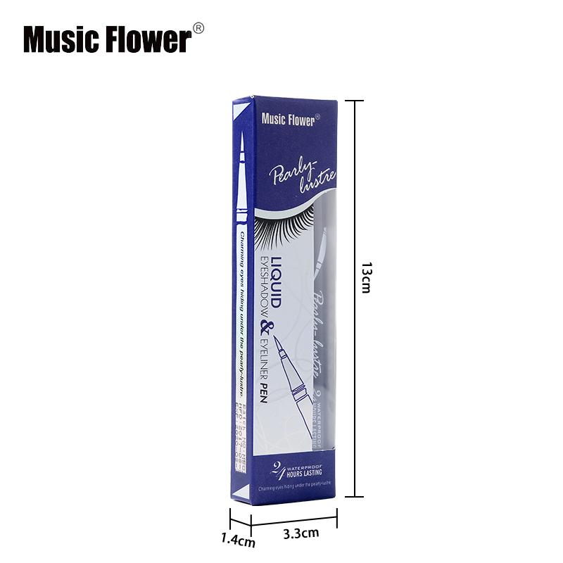 Music Flower 6 Colors Glitter Eyeliner Pencil Liquid Eye Makeup Set Waterproof Long-lasting Black Eye Liner Pen