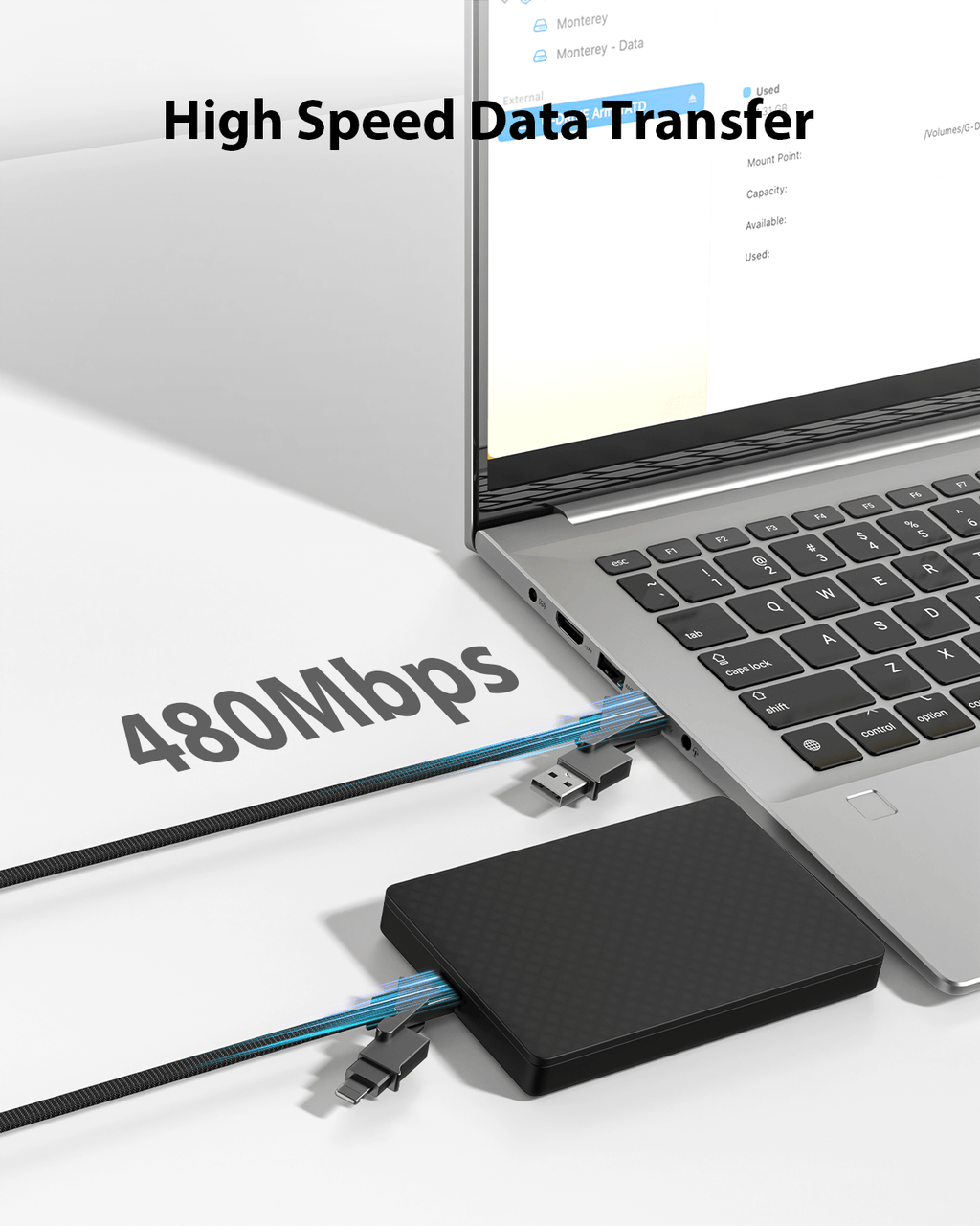 UniCharge Pro | 6-in-1 Travel Cable 100W (1.2m/3.9ft)