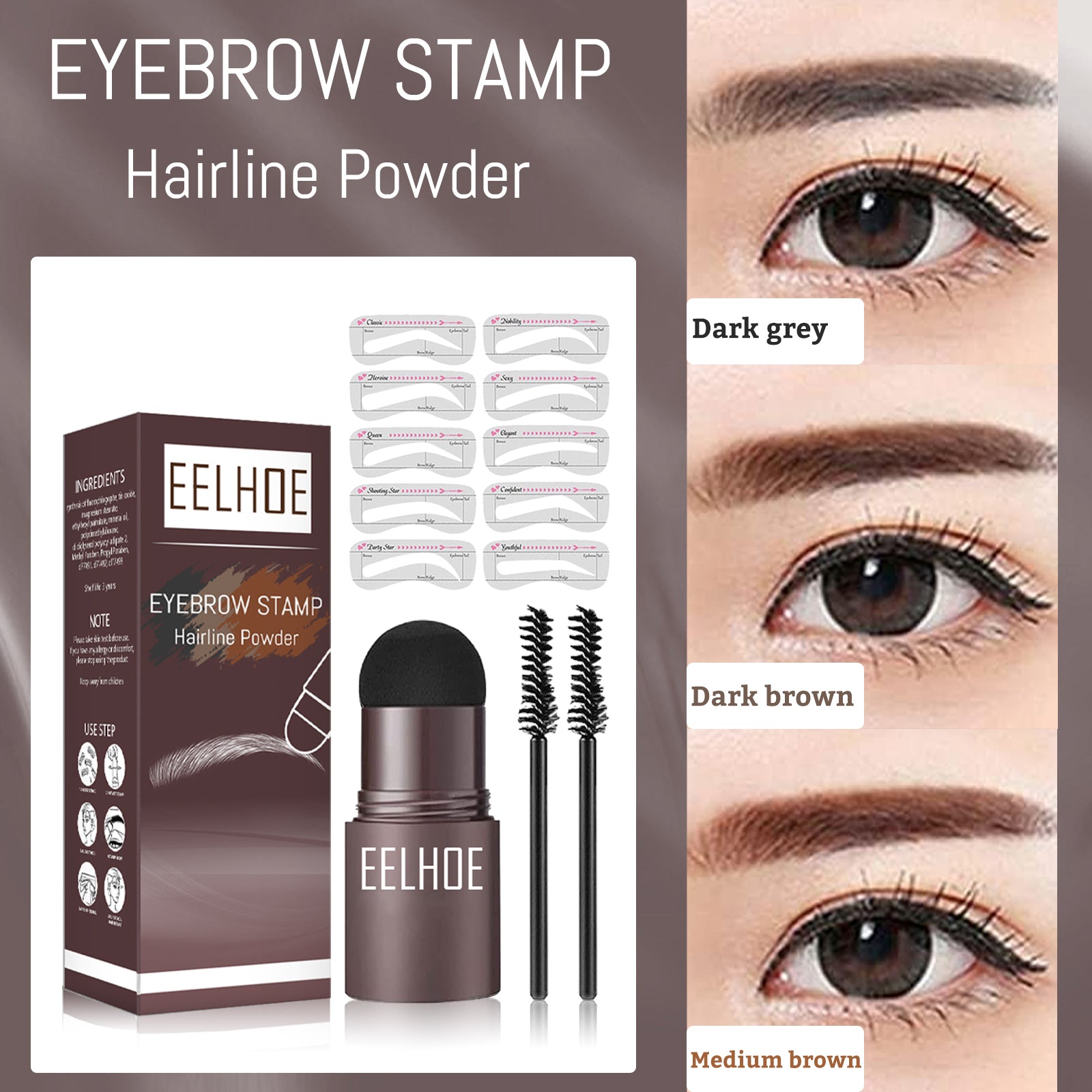 Brow Print Mold Thrash Lazy Eyebrows Fill Makeup Brow Cake Waterproof Hairline Powder