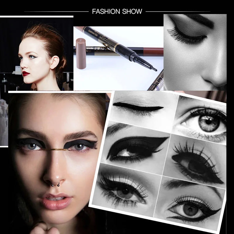 Music Flower Brand Eye brow Makeup Set Eyeliner+Eyebrow Powder+Eyebrow Brush Long-lasting Waterproof Quick Dry Comestic Tools